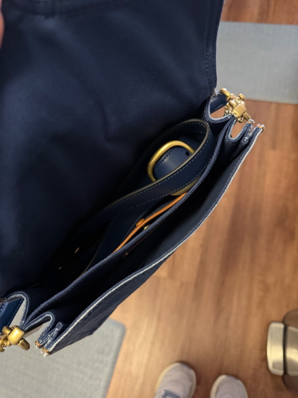 Coach Tabby 26 Chain Denim Blue Gold Hardware Shoulder Bag 💙 - Picture 4 of 5